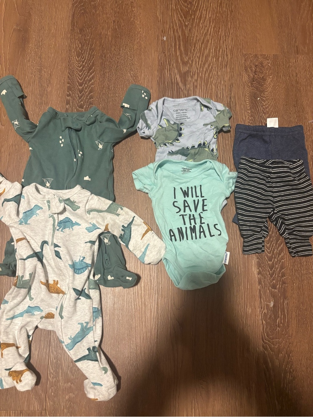 Carter's Mint & Teal Baby One-Piece Bundle with Animal Prints